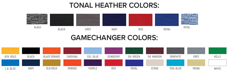 G171 Tonal Heather and GameChanger Colors
