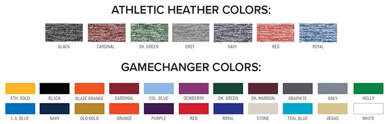 G172 Heather and GameChanger Stretch Colors