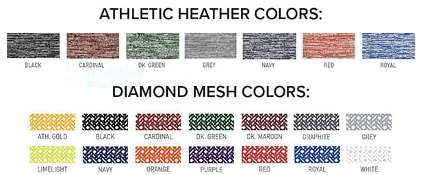 G173 Heather and Diamond Mesh Stretch Colors
