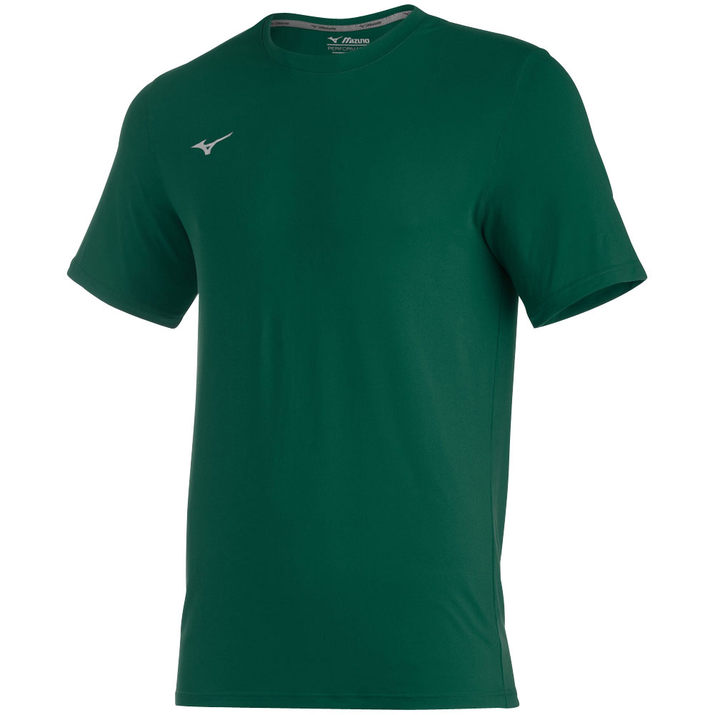 Mizuno Mens Comp Diamond Short Sleeve Crew Dark Green 2XL