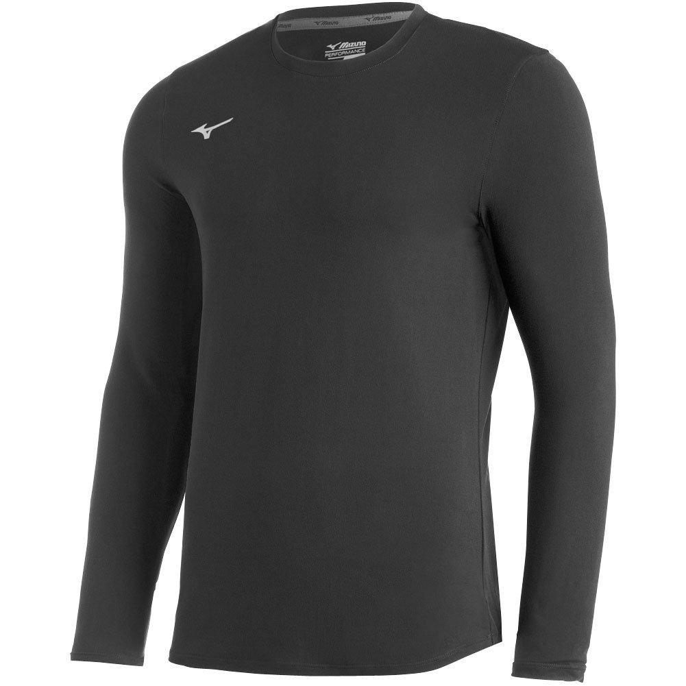 Mizuno Youth Attack Long Sleeve Crew Baseball Training Shirt Black L