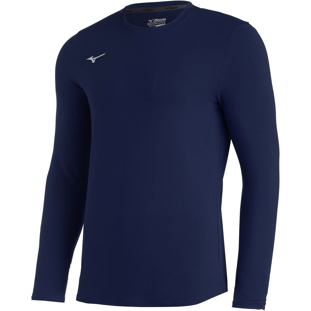 Mizuno Mens Comp Diamond Long Sleeve Baseball Crew Navy L