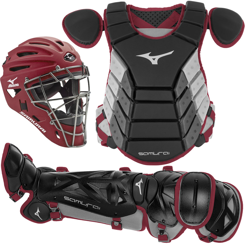 Mizuno Adult Samurai Catchers Set Black/Maroon