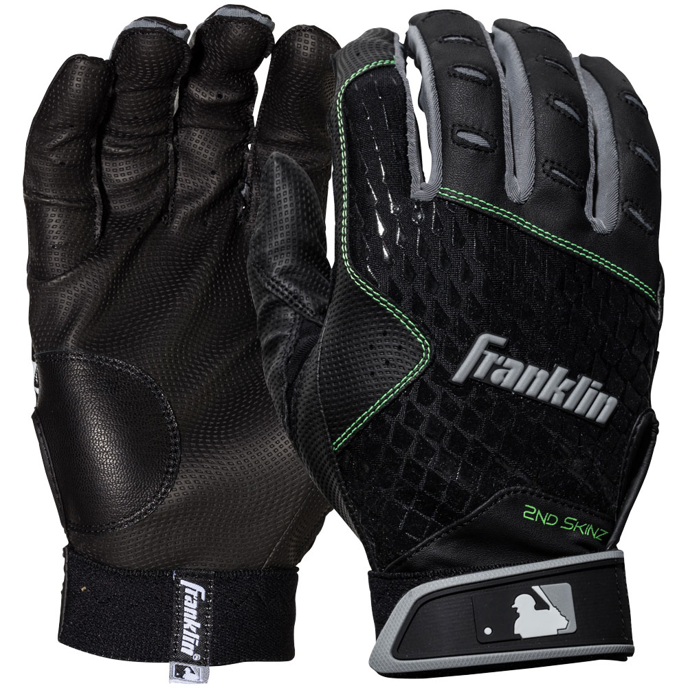 Franklin Sports Franklin Youth MLB 2nd-Skinz Batting Glove Black Medium