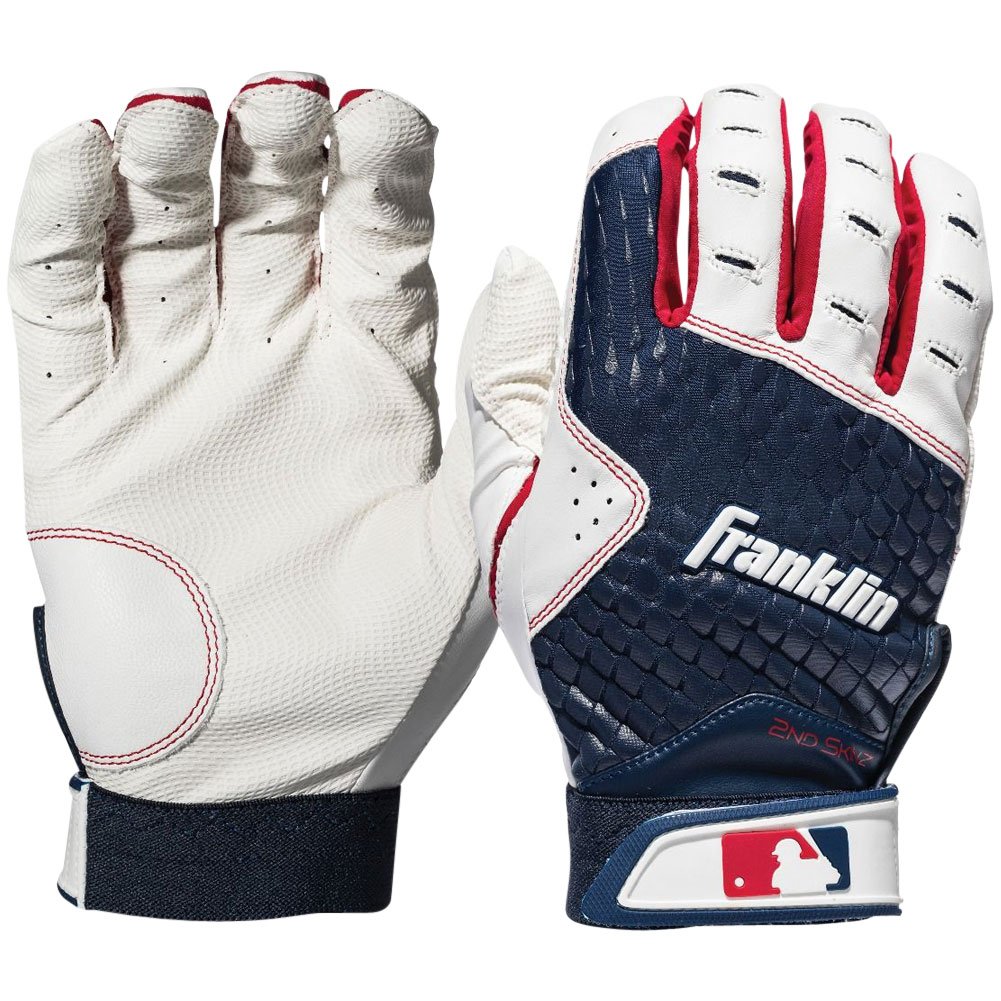 Franklin Sports Franklin Youth MLB 2nd-Skinz Batting Glove Navy/White Large