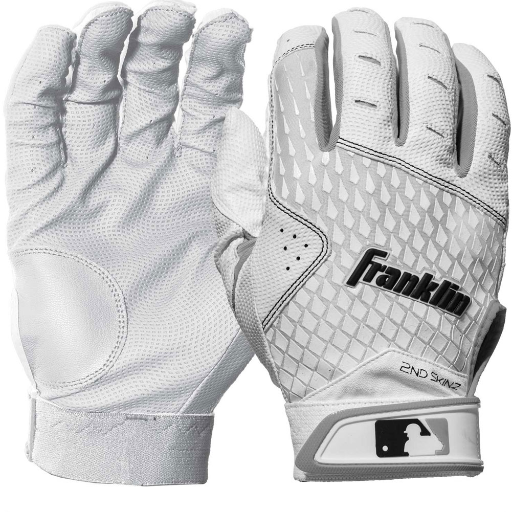 Franklin Sports Franklin Youth MLB 2nd-Skinz Batting Glove White X-Small