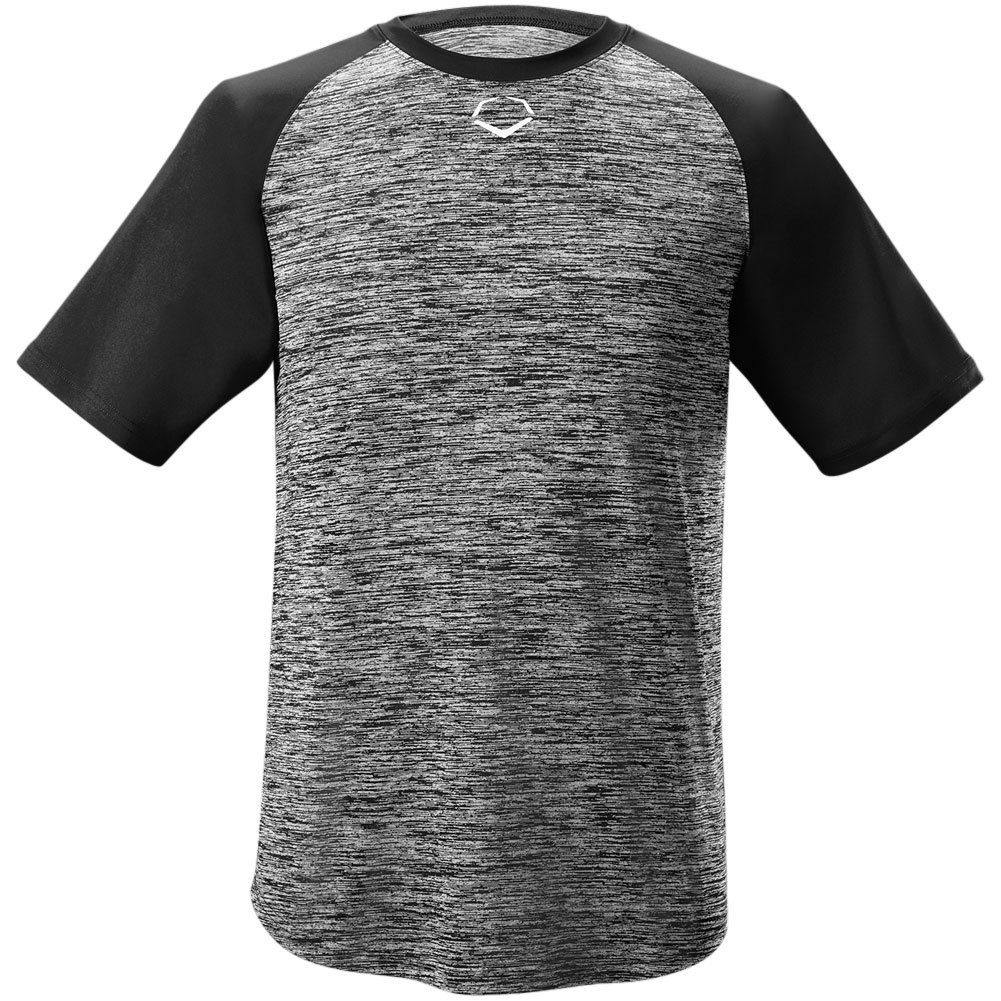 Evoshield Youth Heather Tech Baseball T-Shirt Black S