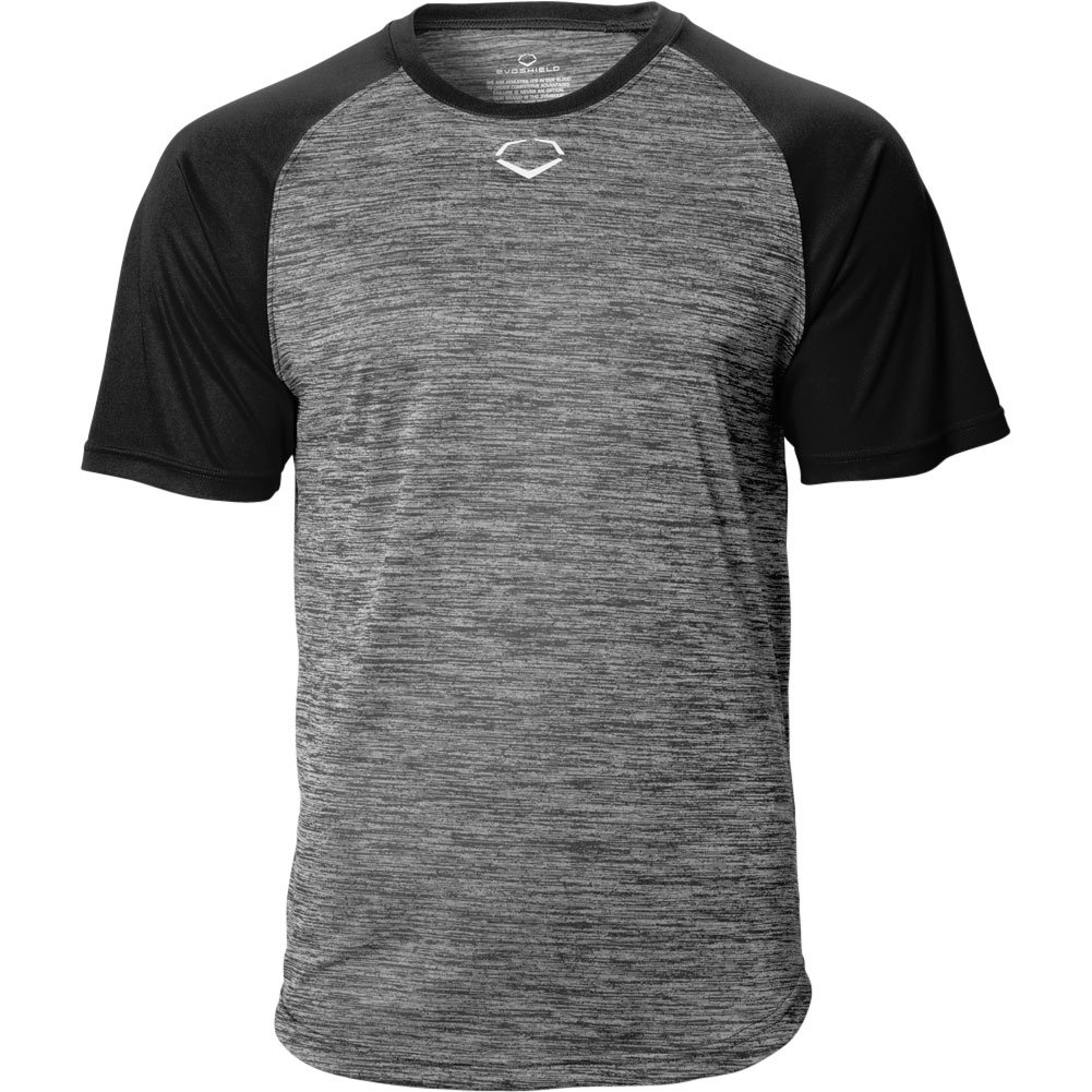 Evoshield Mens Heather Tech Baseball T-Shirt Black L