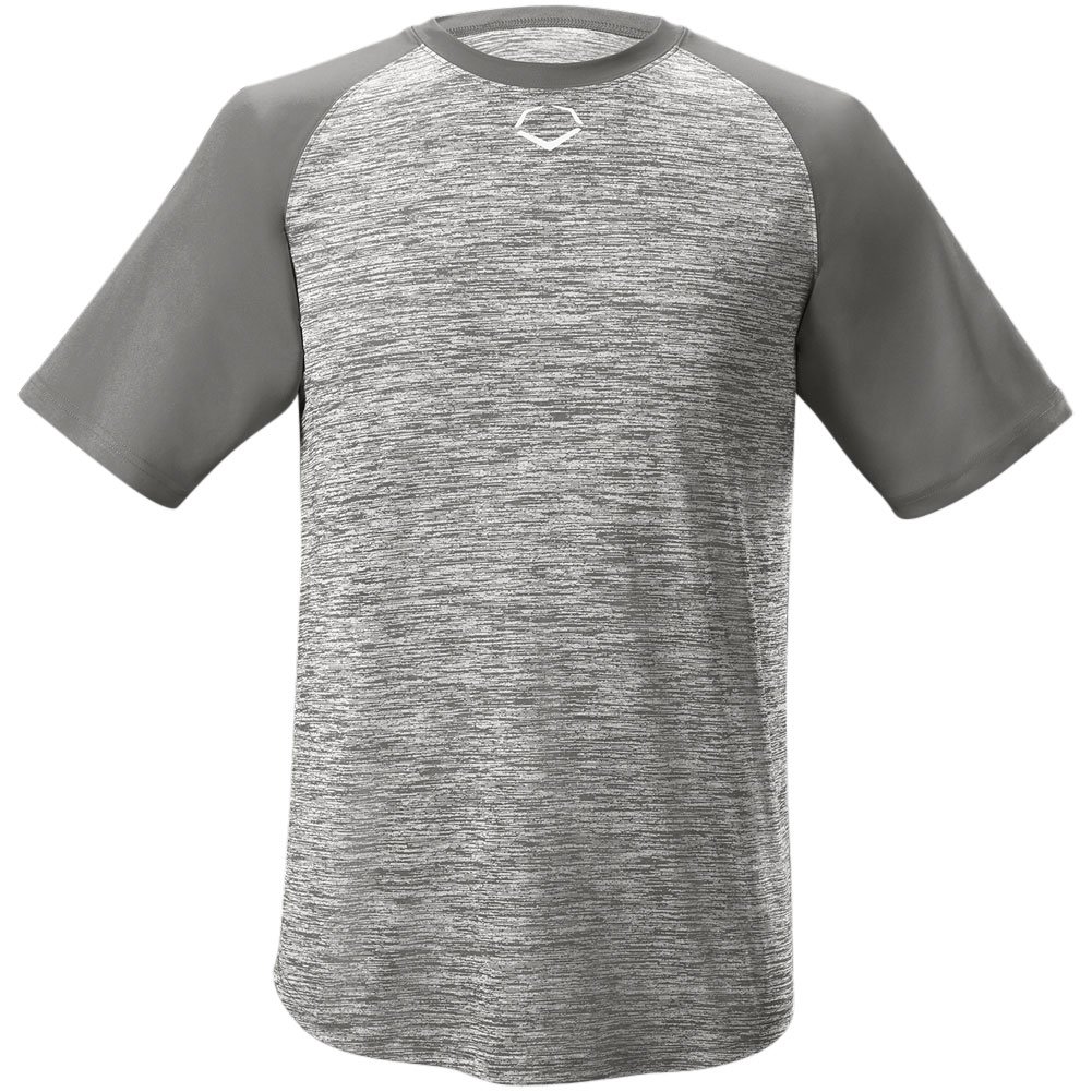 Evoshield Youth Heather Tech Baseball T-Shirt Charcoal L