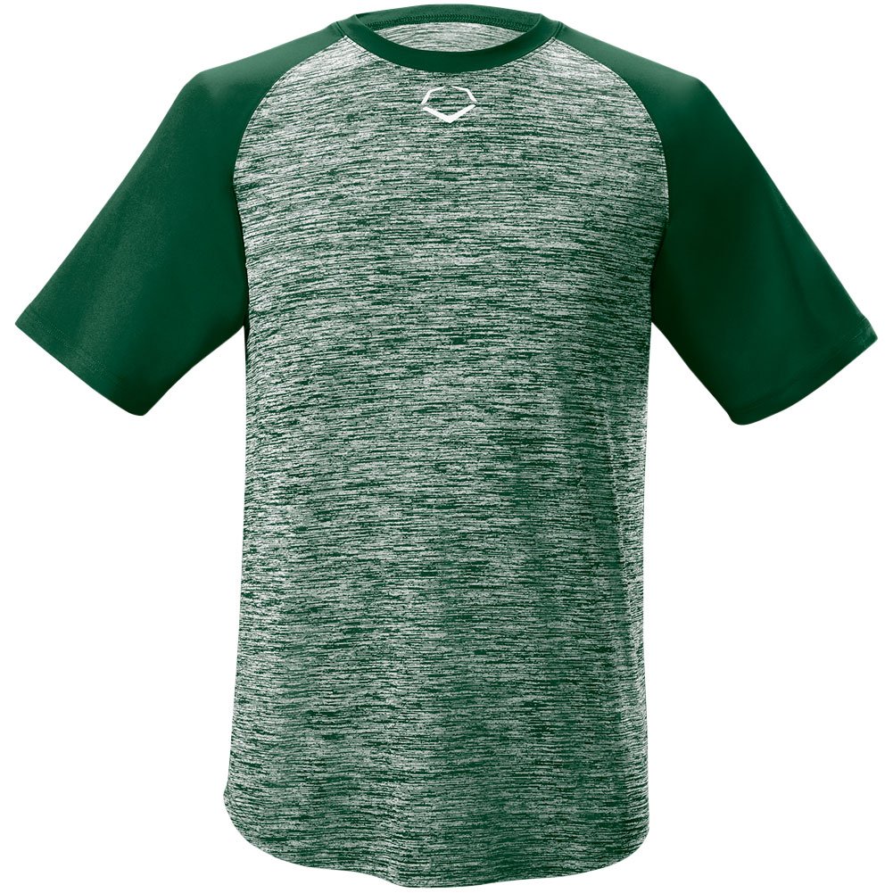 Evoshield Mens Heather Tech Baseball T-Shirt Dark Green 2XL