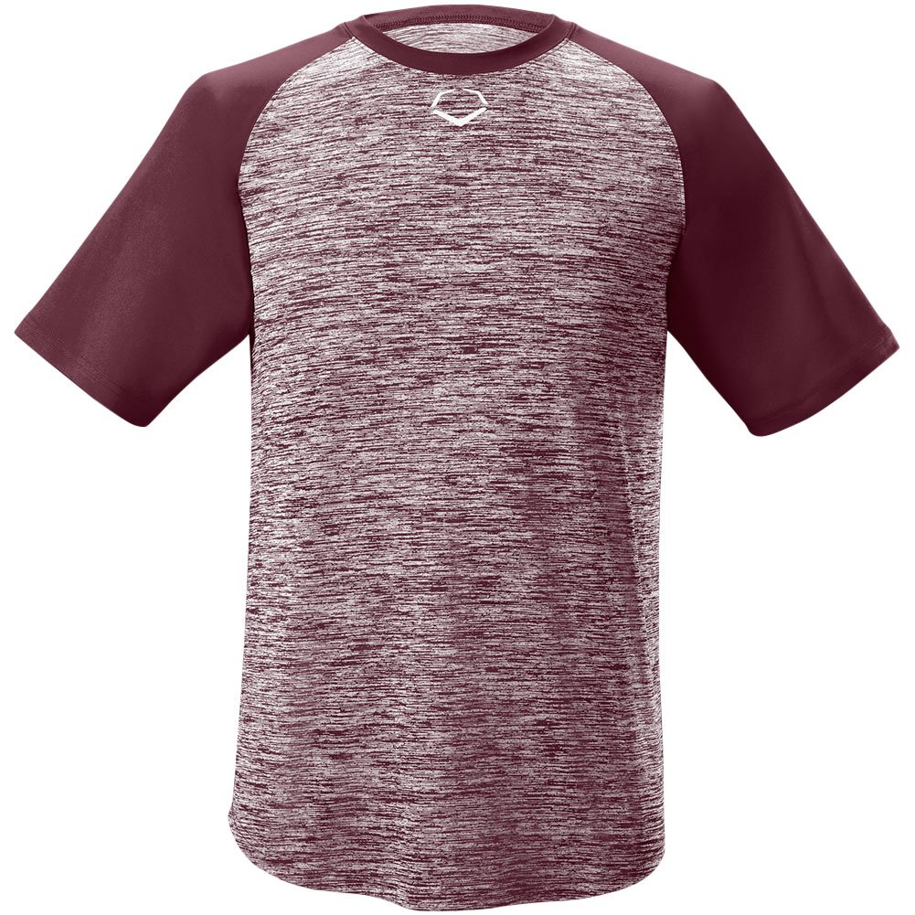 Evoshield Mens Heather Tech Baseball T-Shirt Maroon XL