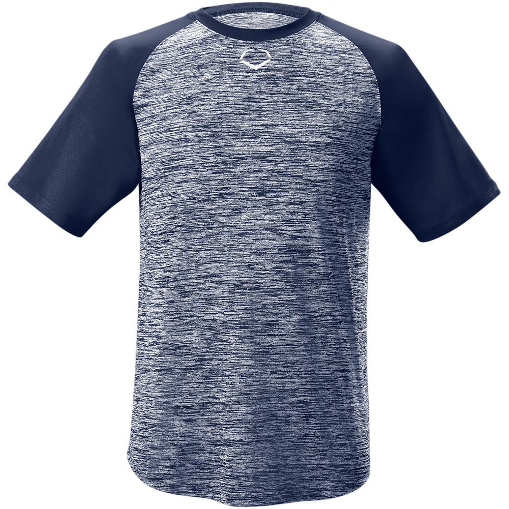 Evoshield Youth Heather Tech Baseball T-Shirt Navy S