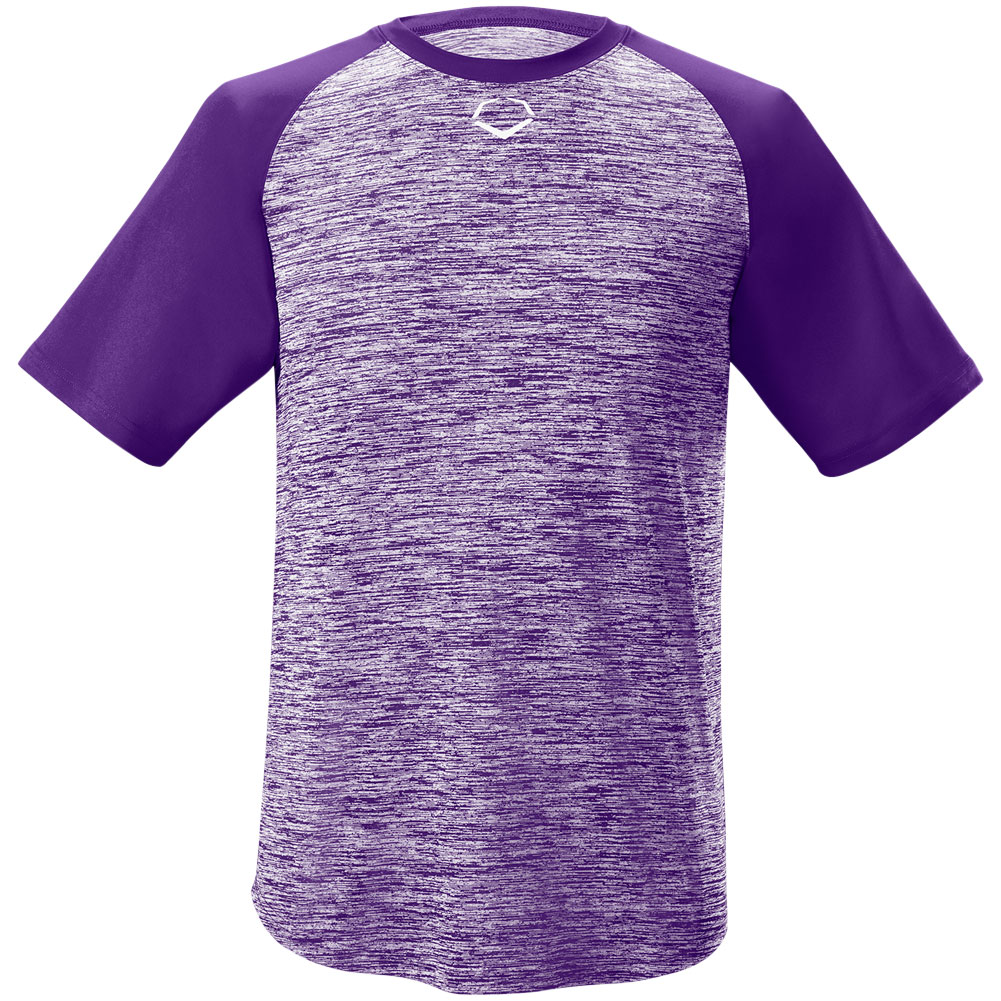 Evoshield Mens Heather Tech Baseball T-Shirt Purple S