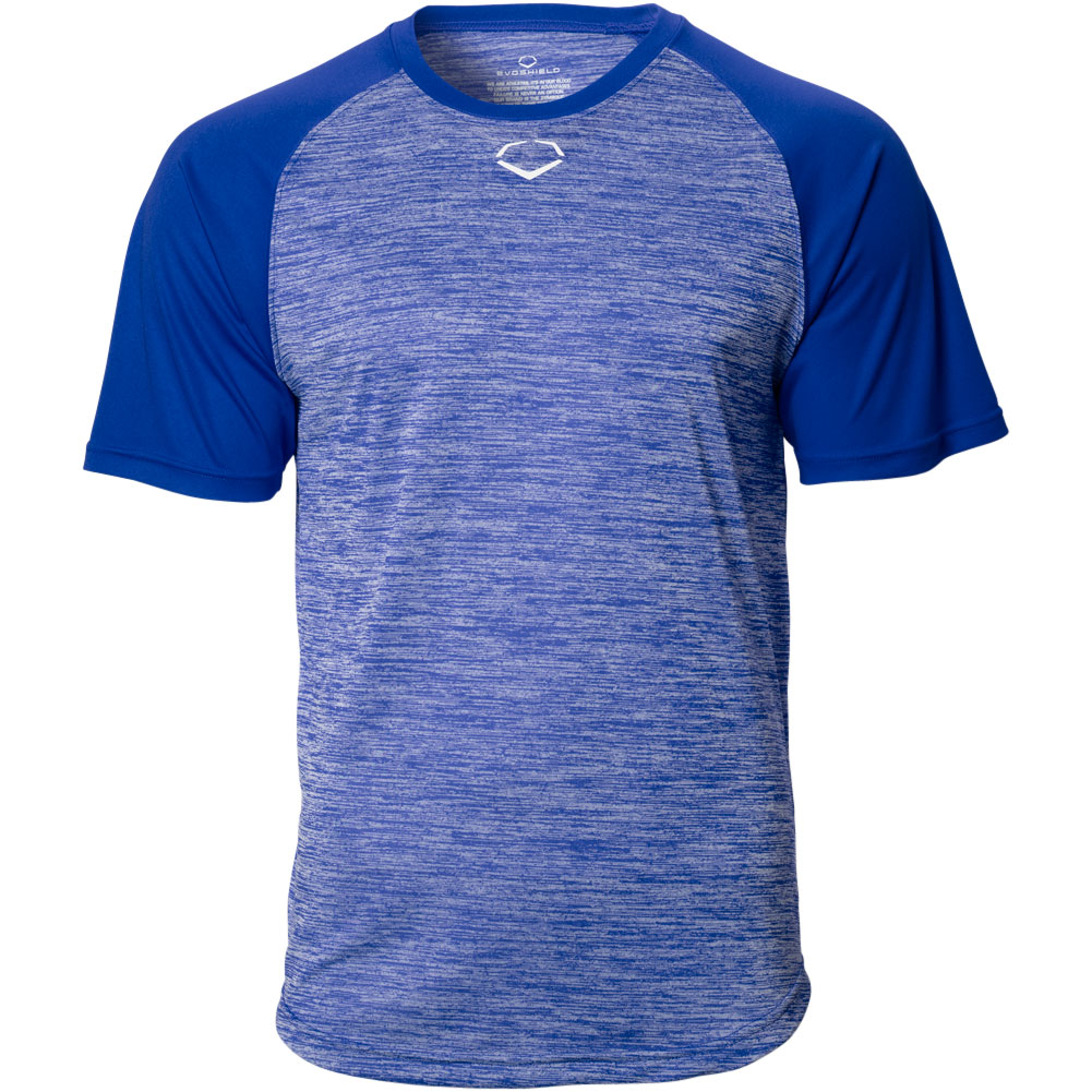 Evoshield Mens Heather Tech Baseball T-Shirt Royal M
