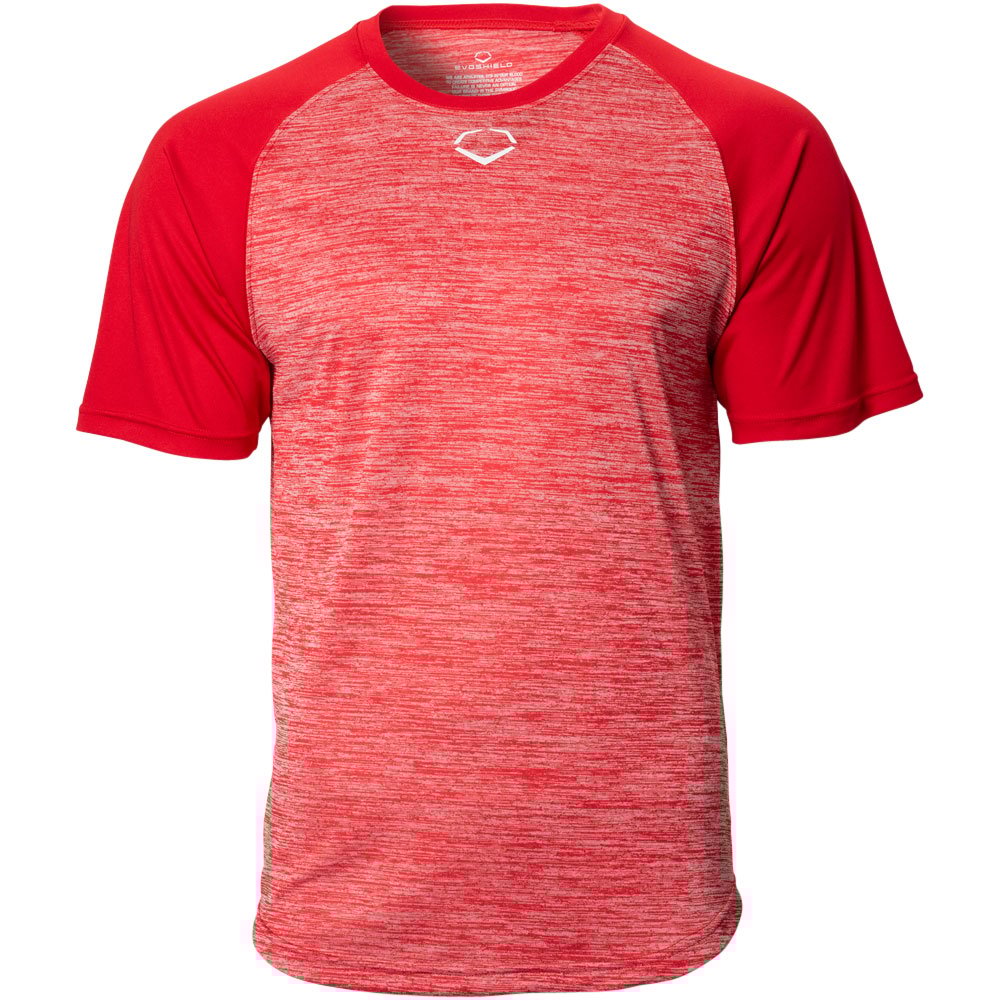 Evoshield Mens Heather Tech Baseball T-Shirt Scarlet XL
