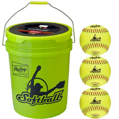 (4 Pack) Worth 12 Yellow Practice Slowpitch Softballs