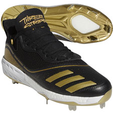 black and gold metal cleats