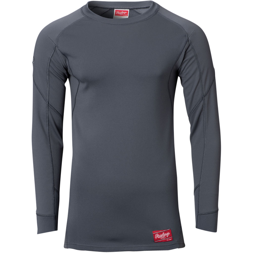 Rawlings Mens Dugout Fleece Baseball Pullover Charcoal S