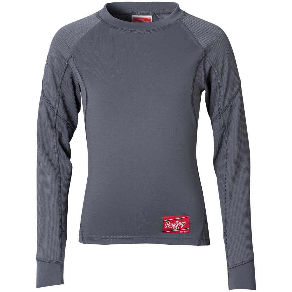 Rawlings Youth Dugout Fleece Baseball Pullover Charcoal L