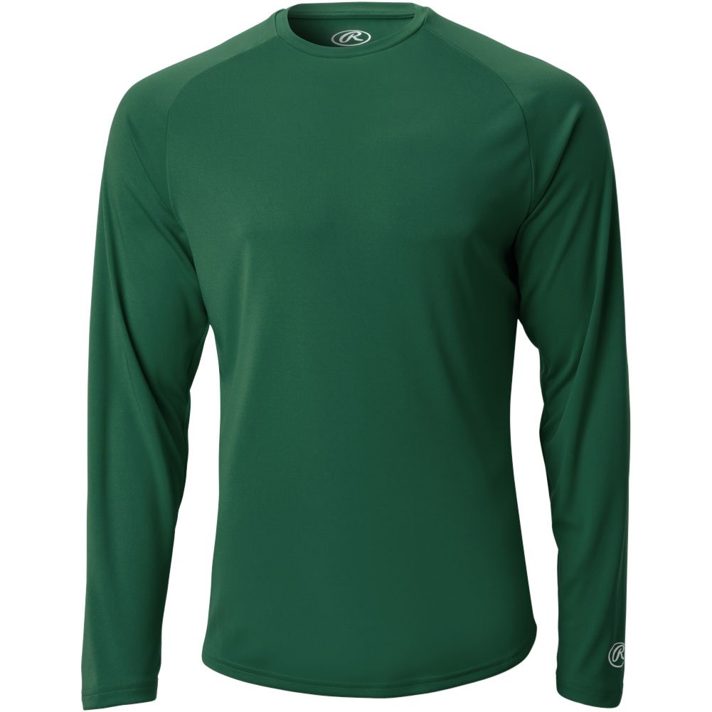 Rawlings Mens Crew Neck Long Sleeve Training T-Shirt Dark Green L