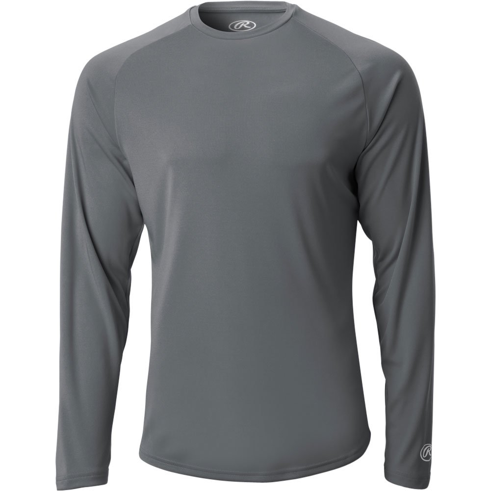 Rawlings Mens Crew Neck Long Sleeve Training T-Shirt Dark Grey S
