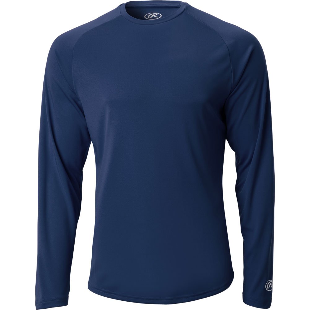 Rawlings Mens Crew Neck Long Sleeve Training T-Shirt Navy L