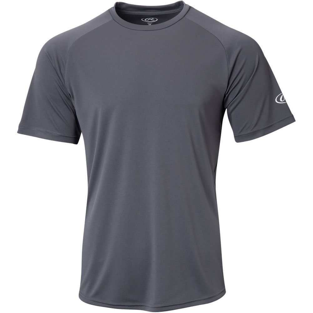 Rawlings Mens Crew Neck Short Sleeve Baseball T-Shirt Dark Grey S