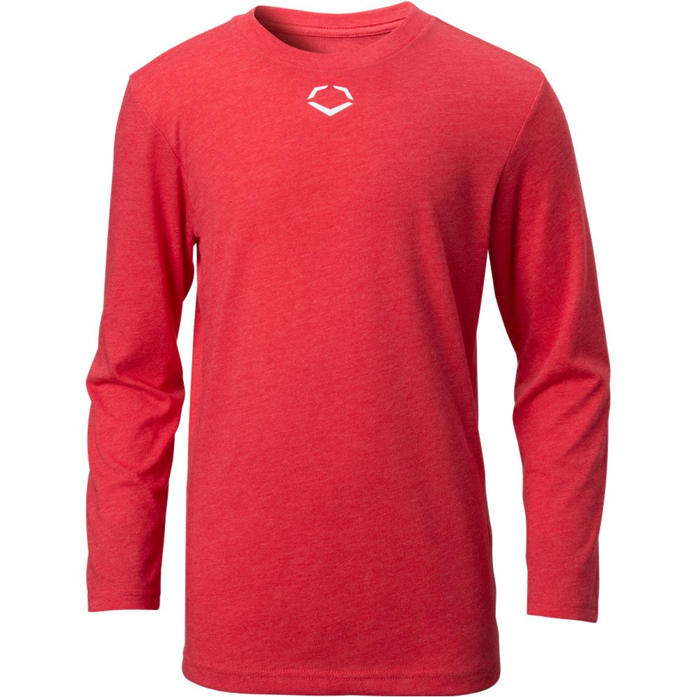Evoshield Youth Long Sleeve Baseball T-Shirt Scarlet S