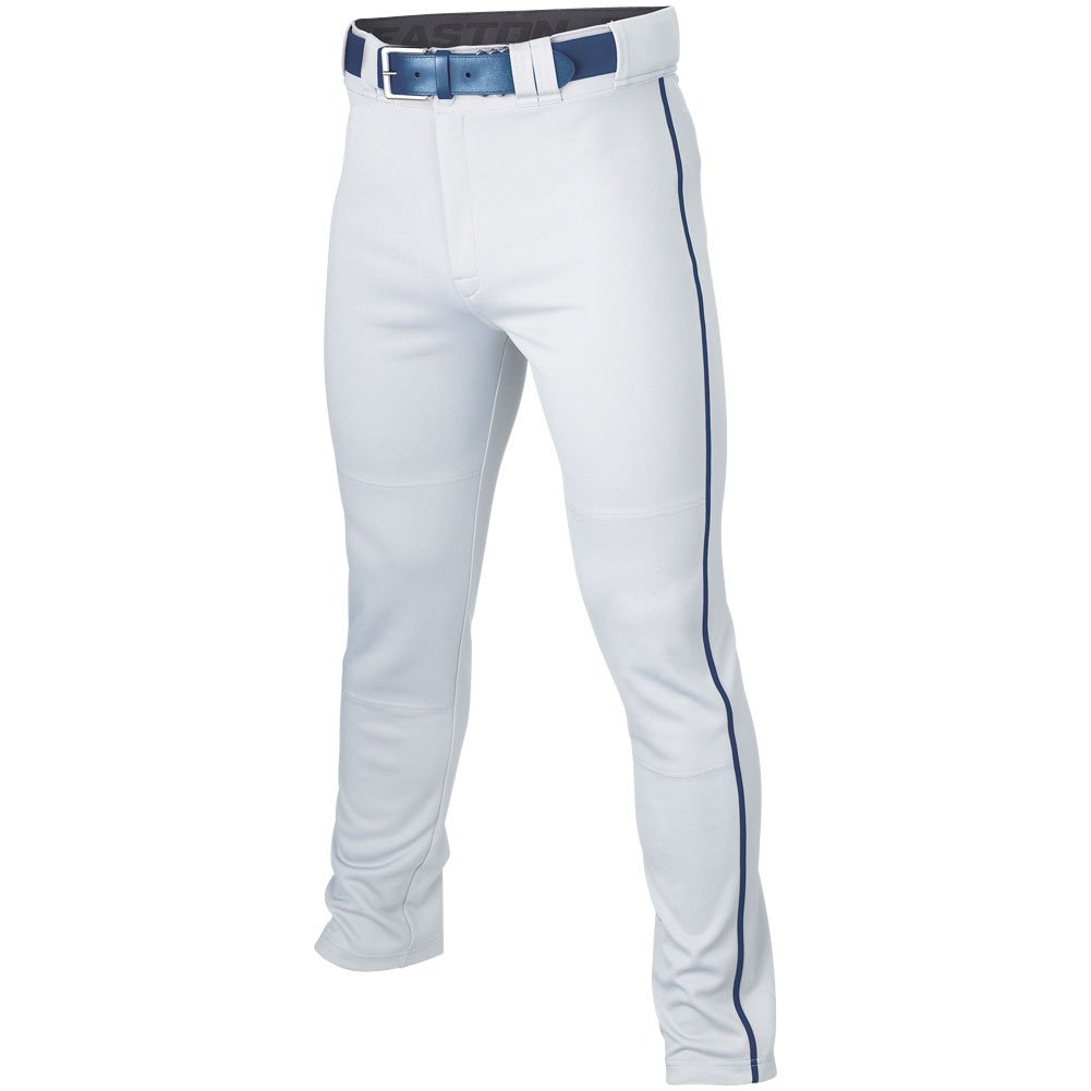 Easton Mens Rival+ Open Bottom Piped Baseball Pants White/Navy 2XL