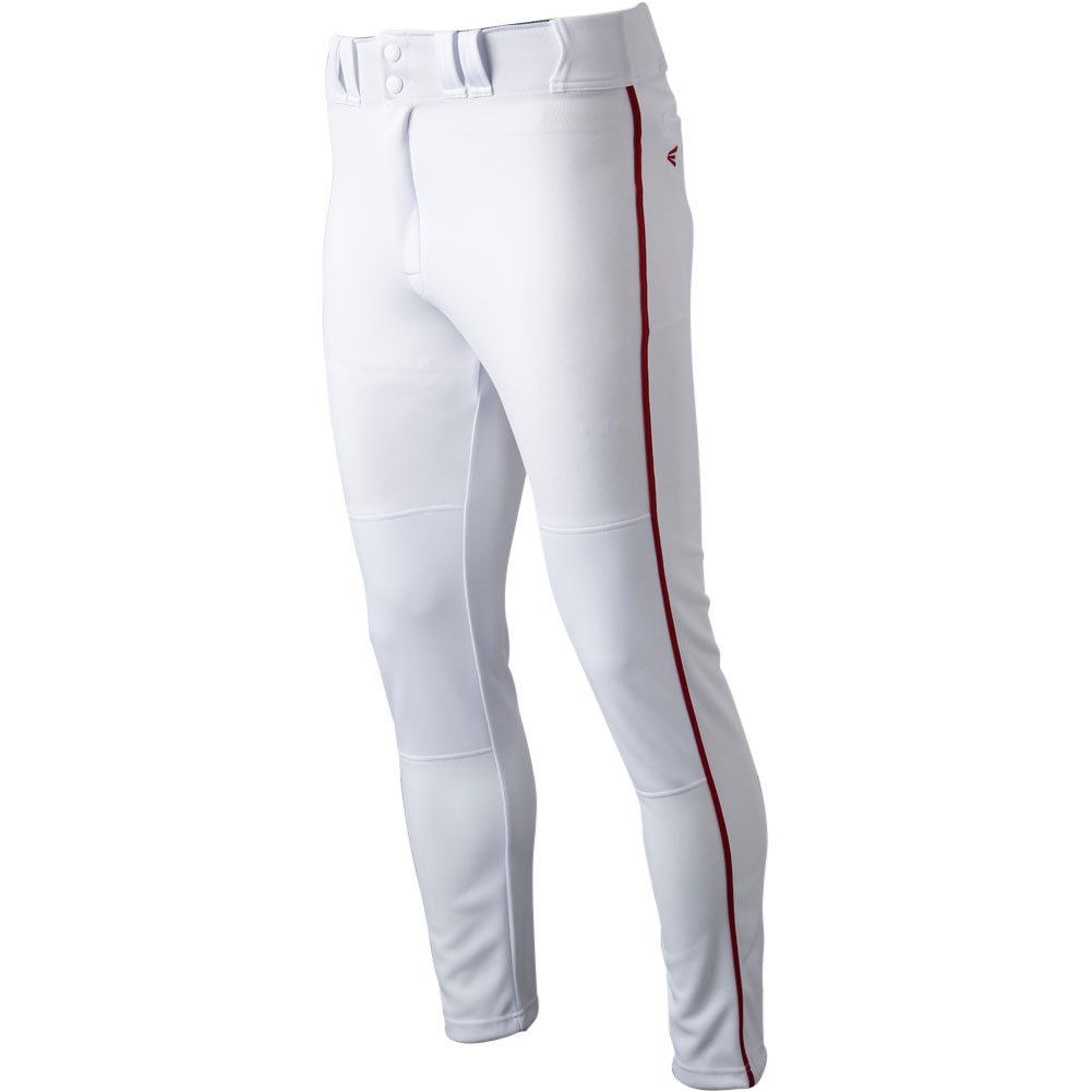 Easton Mens Rival+ Open Bottom Piped Baseball Pants White/Red M