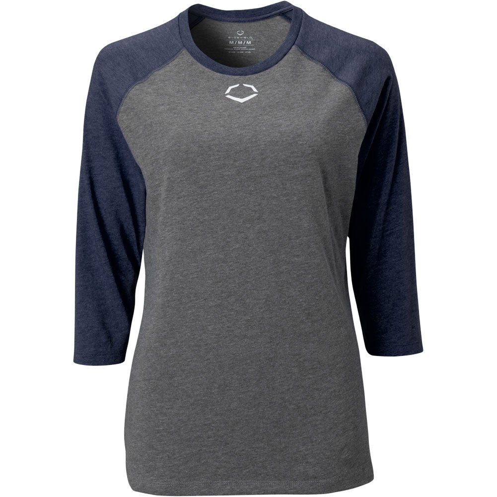 Evoshield Womens 3/4 Sleeve Fastpitch Softball Shirt Grey/Navy S