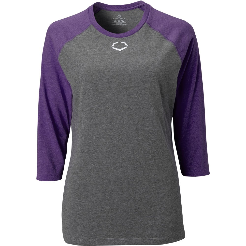 Evoshield Womens 3/4 Sleeve Fastpitch Softball Shirt Grey/Purple L