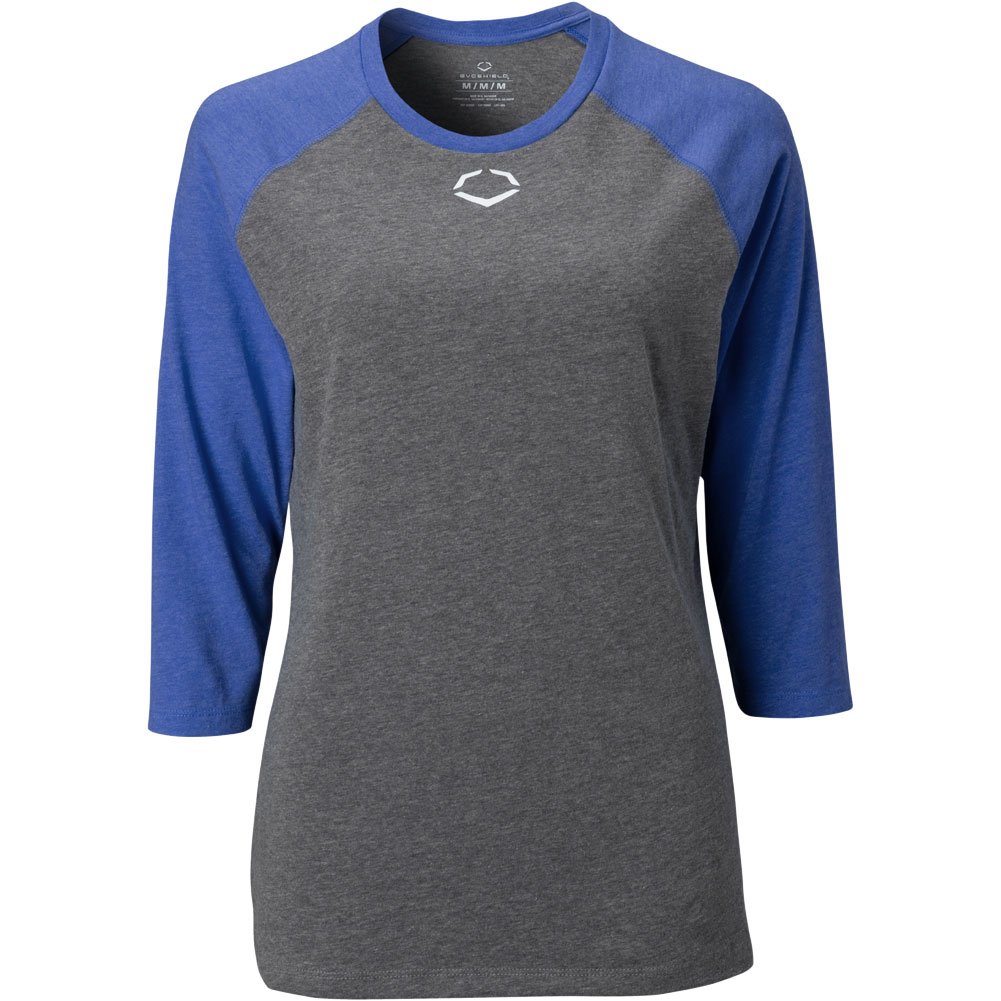 Evoshield Womens 3/4 Sleeve Fastpitch Softball Shirt Grey/Royal L