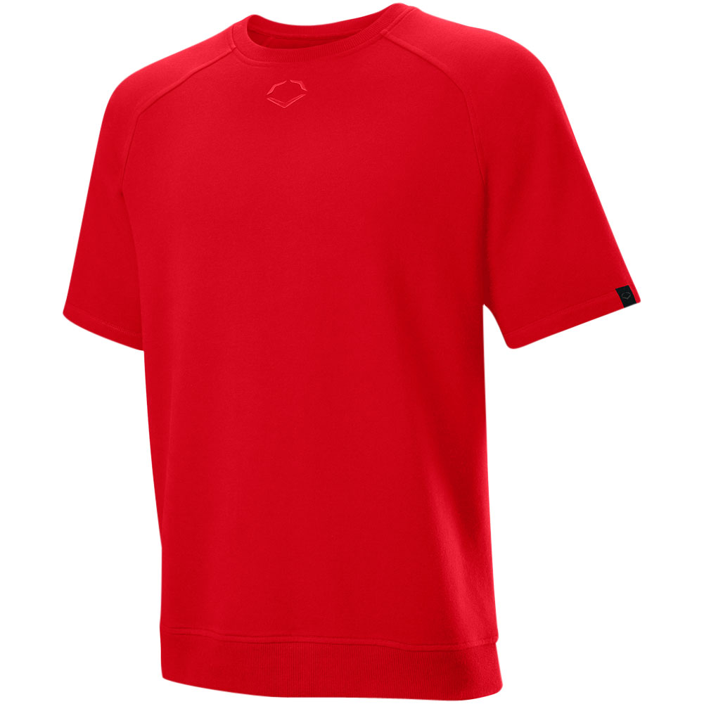 Evoshield Mens Short Sleeve Terry Baseball Training Sweatshirt Scarlet M