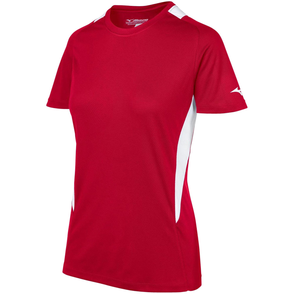 Mizuno Womens Fastpitch Softball Crew Jersey Red/White L
