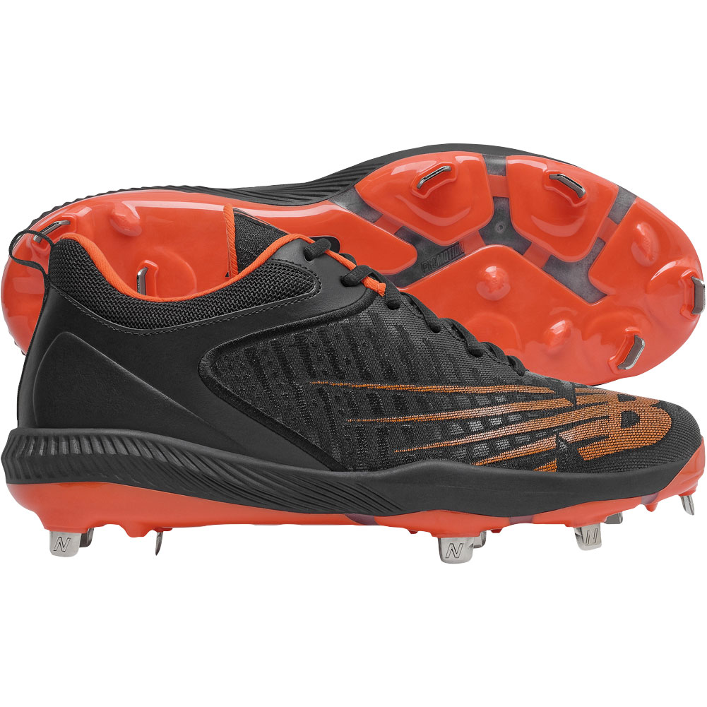 New Balance Mens Fuel Cell 4040v6 Low Metal Baseball Cleats Black/Orange D 10, Size: 10 D US