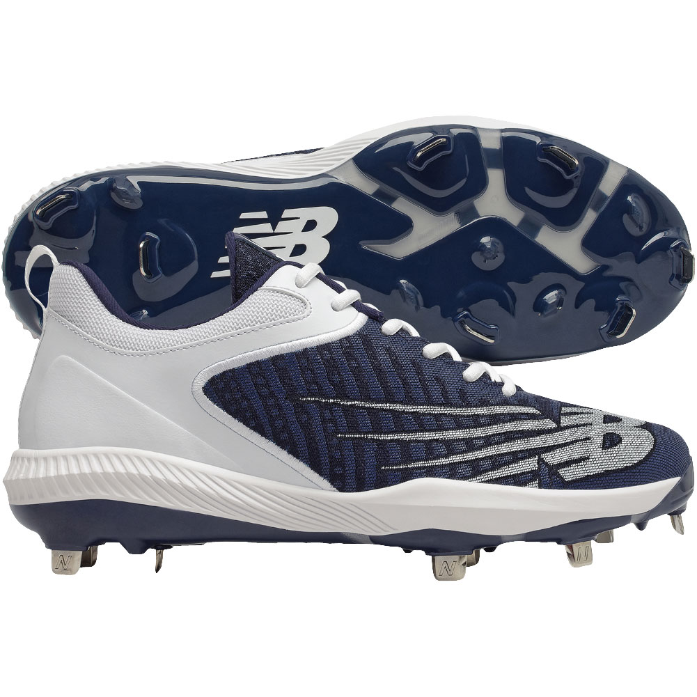 New Balance Mens Fuel Cell 4040v6 Low Metal Baseball Cleats Navy/White 2E 7, Size: 7 2E US