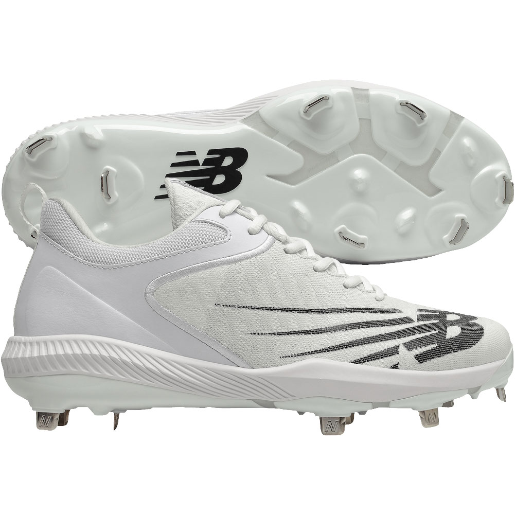 New Balance Mens Fuel Cell 4040v6 Low Metal Baseball Cleats White/Black 2E 10, Size: 10 2E US