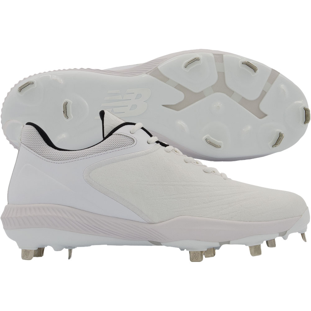 New Balance Mens Fuel Cell 4040v6 Low Metal Baseball Cleats White/White 2E 6.5, Size: 6.5 2E US