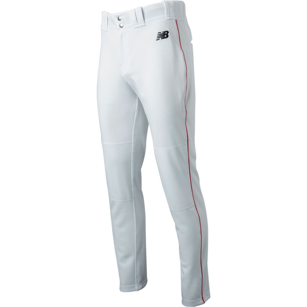 New Balance Mens Adversary 2.0 Piped Tapered Baseball Pant White/Red S