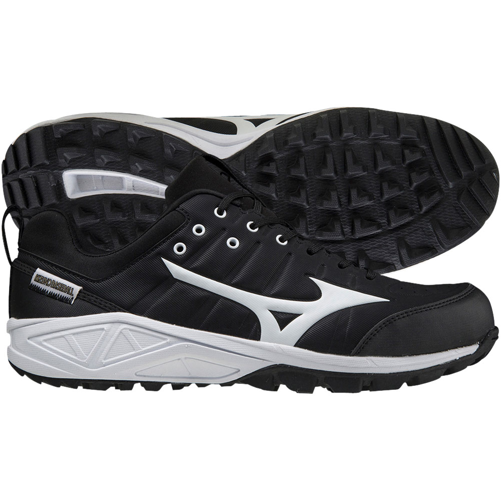 Mizuno Mens Ambition 2 All Surface Low Baseball Turf Shoe Black/White Medium 7, Size: 7 Medium US