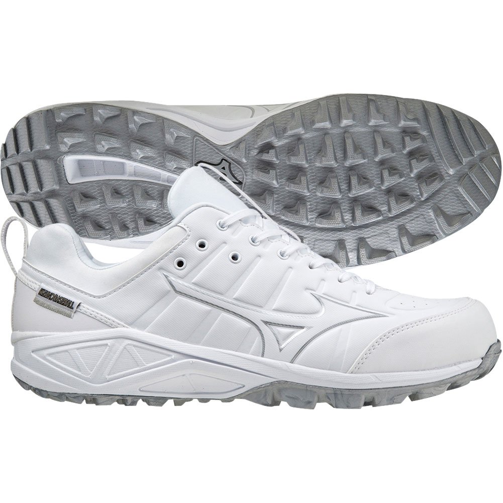 Mizuno Mens Ambition 2 All Surface Low Baseball Turf Shoe White/White Medium 10, Size: 10 Medium US