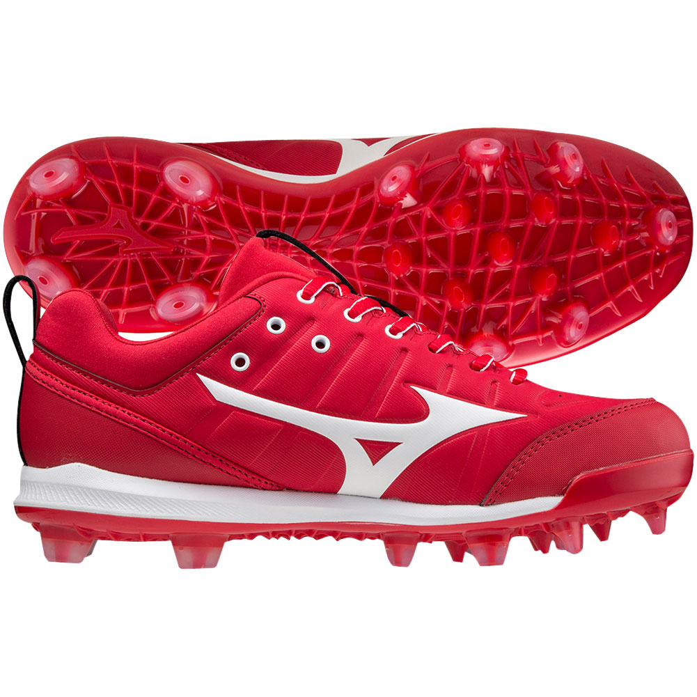 Mizuno Womens 9-Spike Advanced Finch Elite 5 TPU Molded Fastpitch Softball Cleats Red/White Medium 10, Size: 10 Medium US