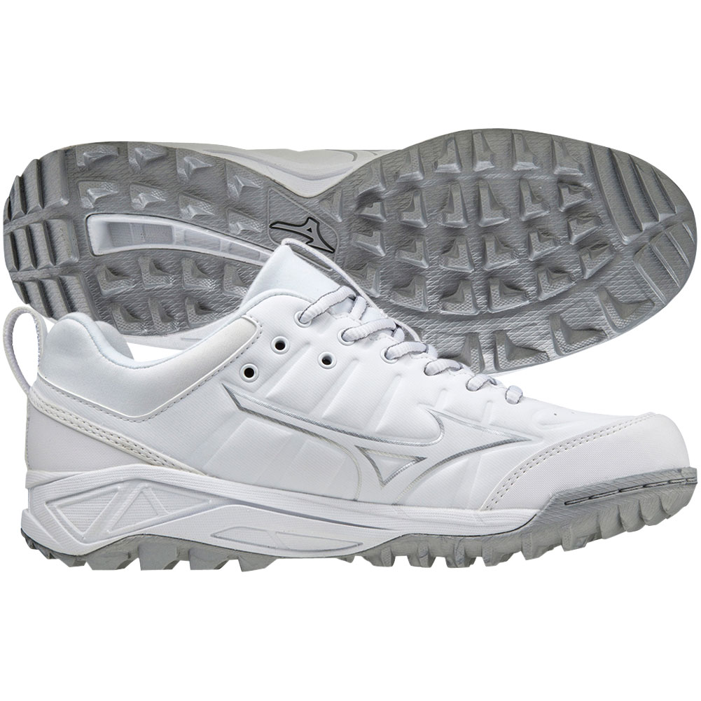 Mizuno Womens Ambition 2 All Surface Low Softball Turf Shoe White/White Medium 11.5, Size: 11.5 Medium US