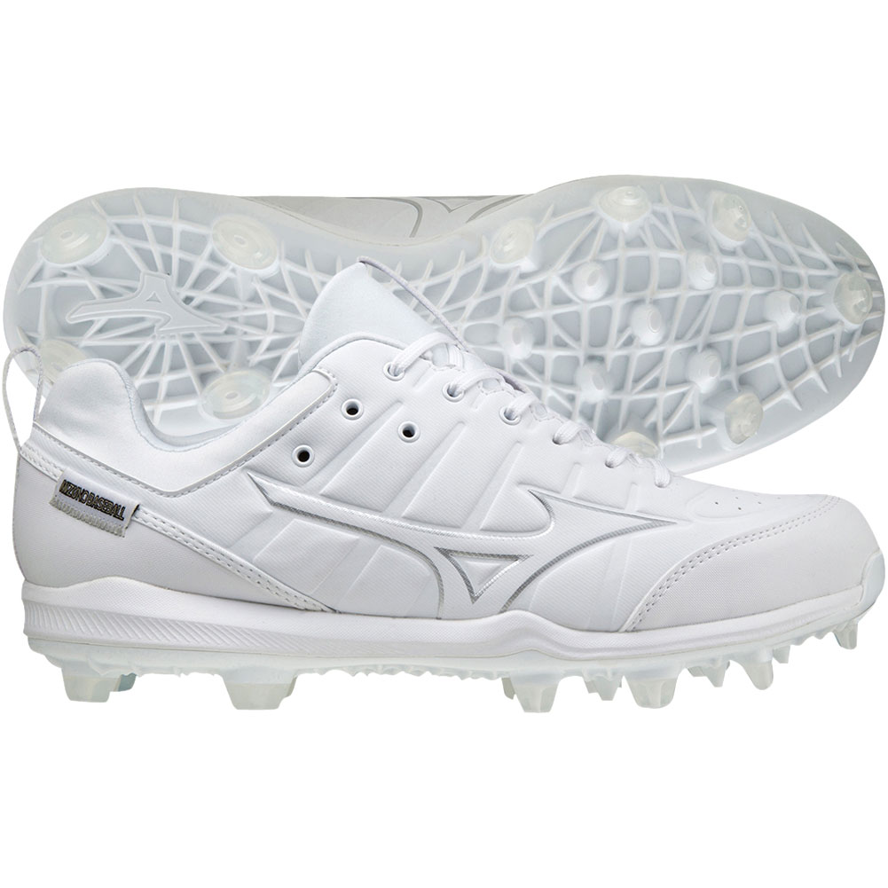 Mizuno Mens Ambition 2 TPU Low Molded Baseball Cleat White/White Medium 10, Size: 10 Medium US
