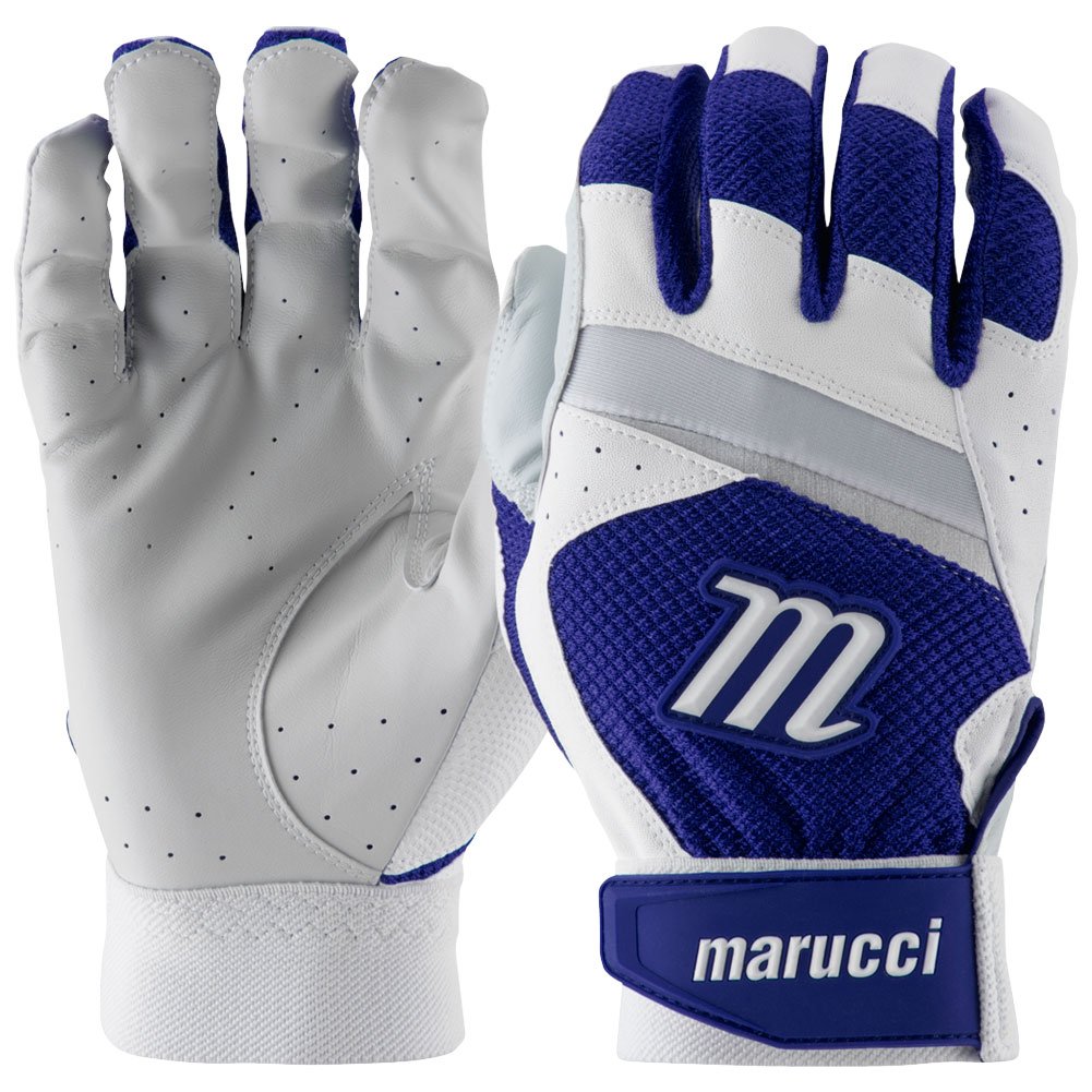 Marucci Sports Marucci  Adult Code Baseball Batting Gloves White/Royal Small