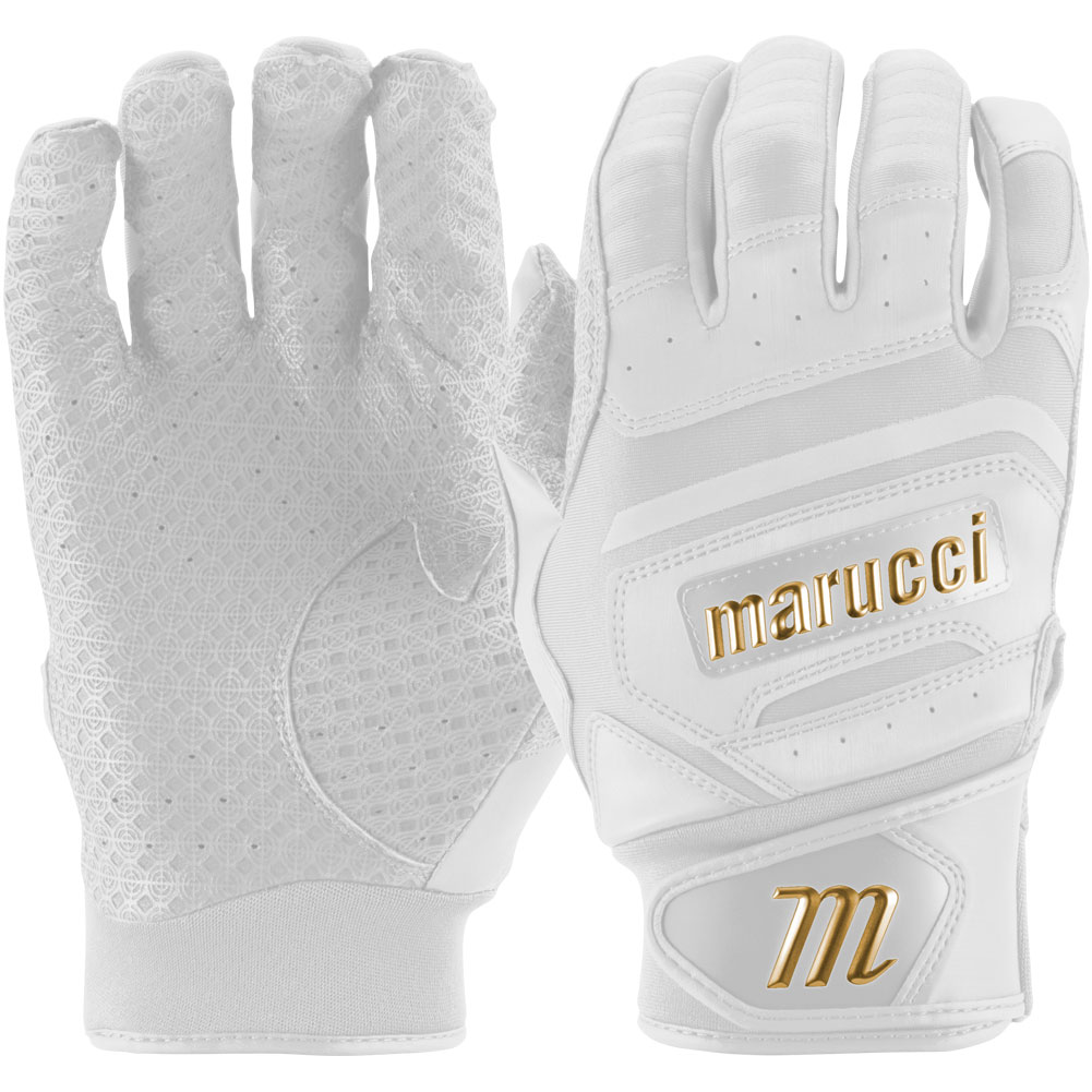 Marucci Sports Marucci  Adult Pittards Reserve Baseball Batting Gloves White Medium