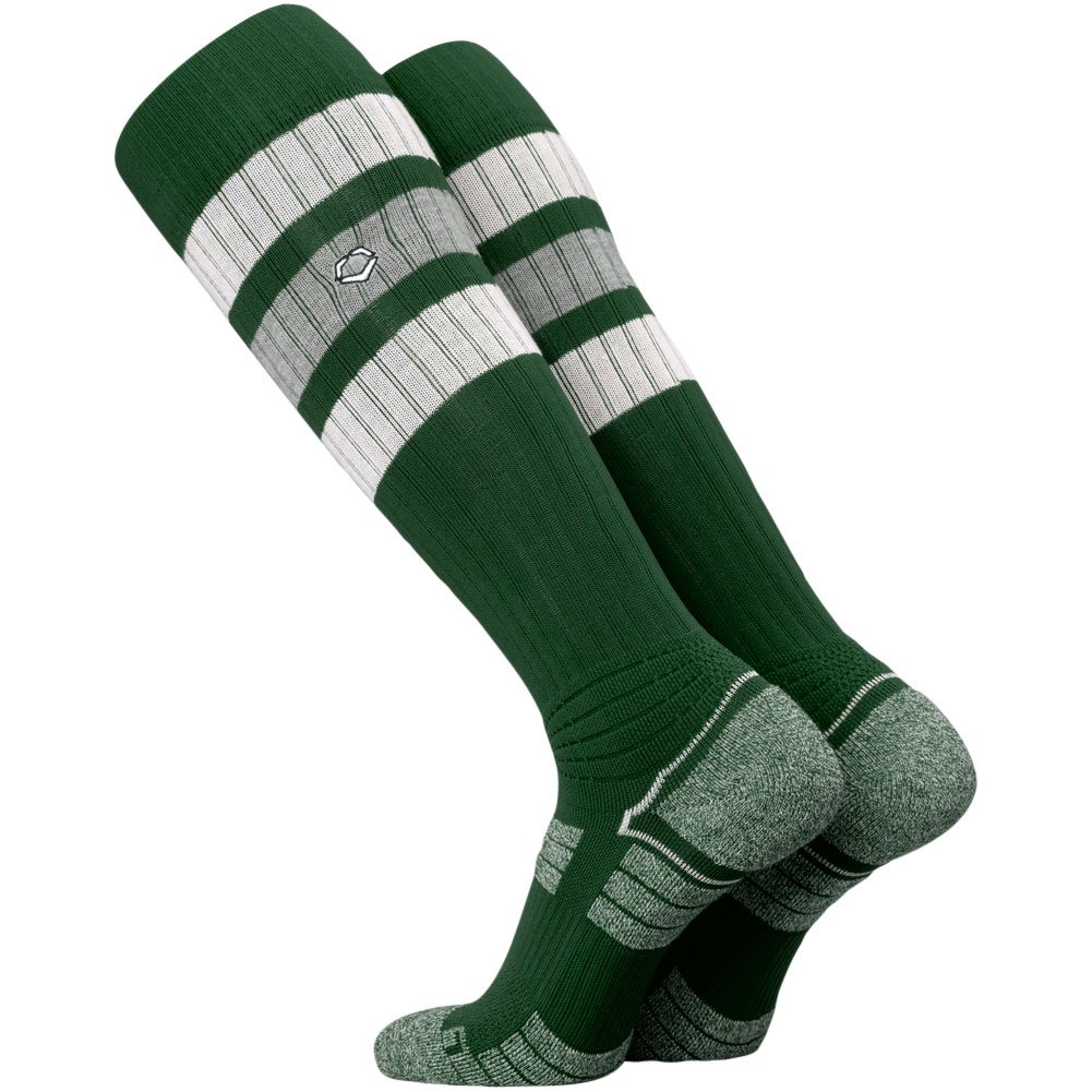 Evoshield Adult PRO-SRZ Striped Baseball and Softball Game Socks Dark Green L