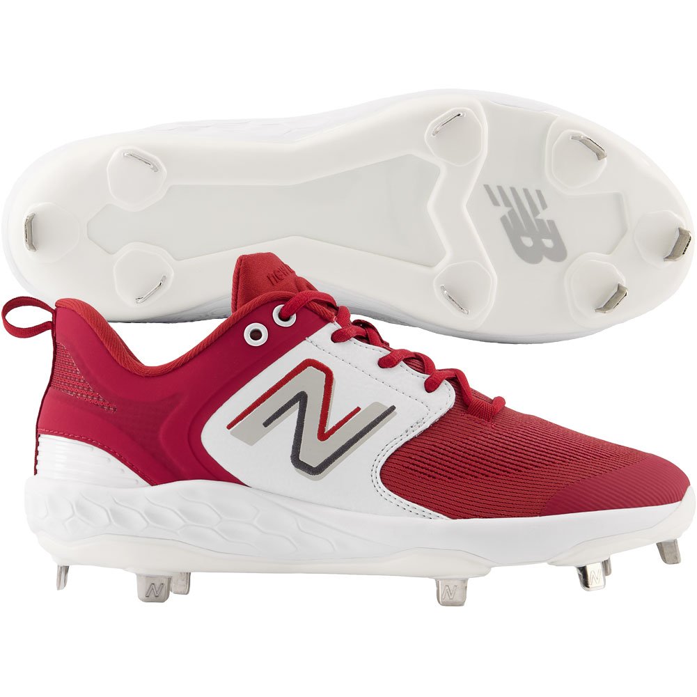 New Balance Mens Fresh Foam X 3000v6 Low Metal Baseball Cleats Cardinal/White Medium 10, Size: 10 Medium US