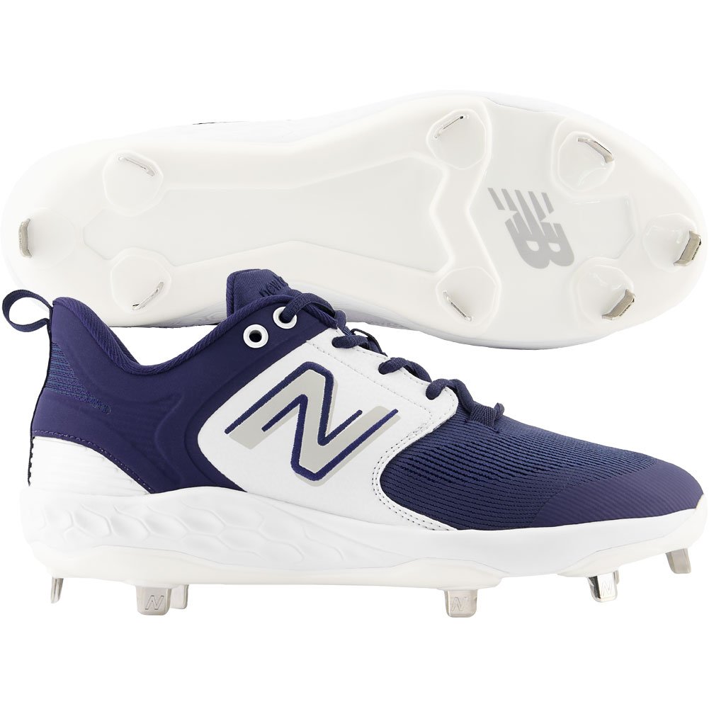 New Balance Mens Fresh Foam X 3000v6 Low Metal Baseball Cleats Navy/White Wide 9.5, Size: 9.5 Wide US